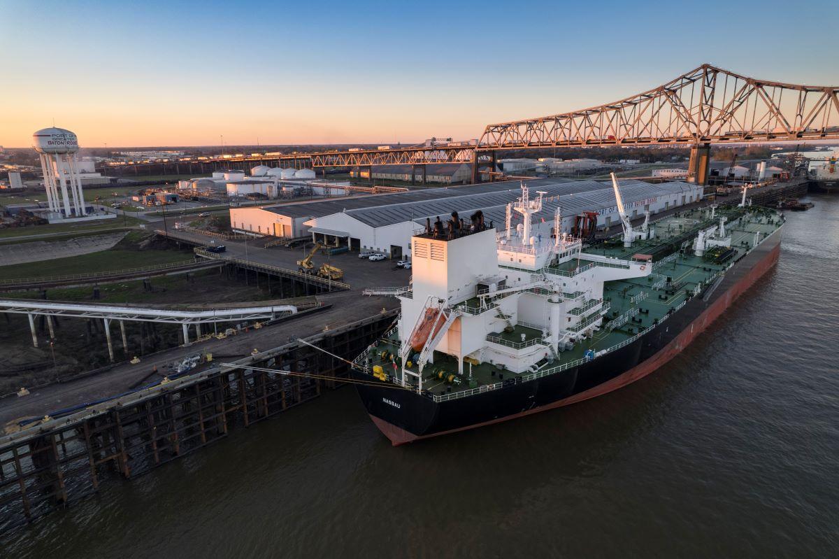 Barge docked at Port of Baton Rogue